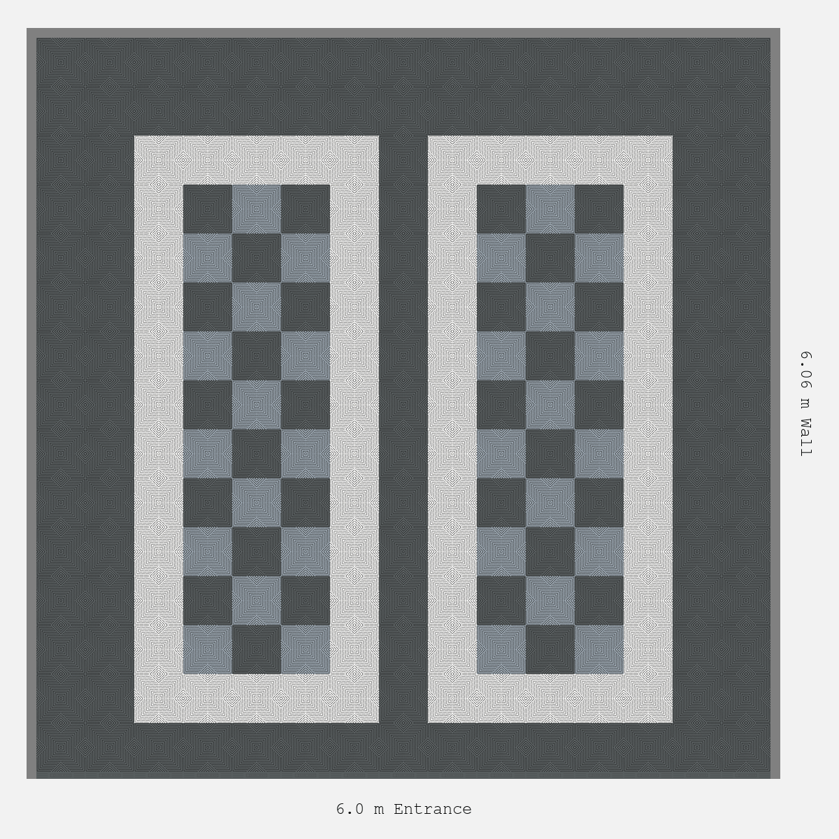 ULTRACORE Parking Bay Chequer Infill Design Base: Space Grey - Outline: Alpine White - Infill: Space Grey - Silver Grey