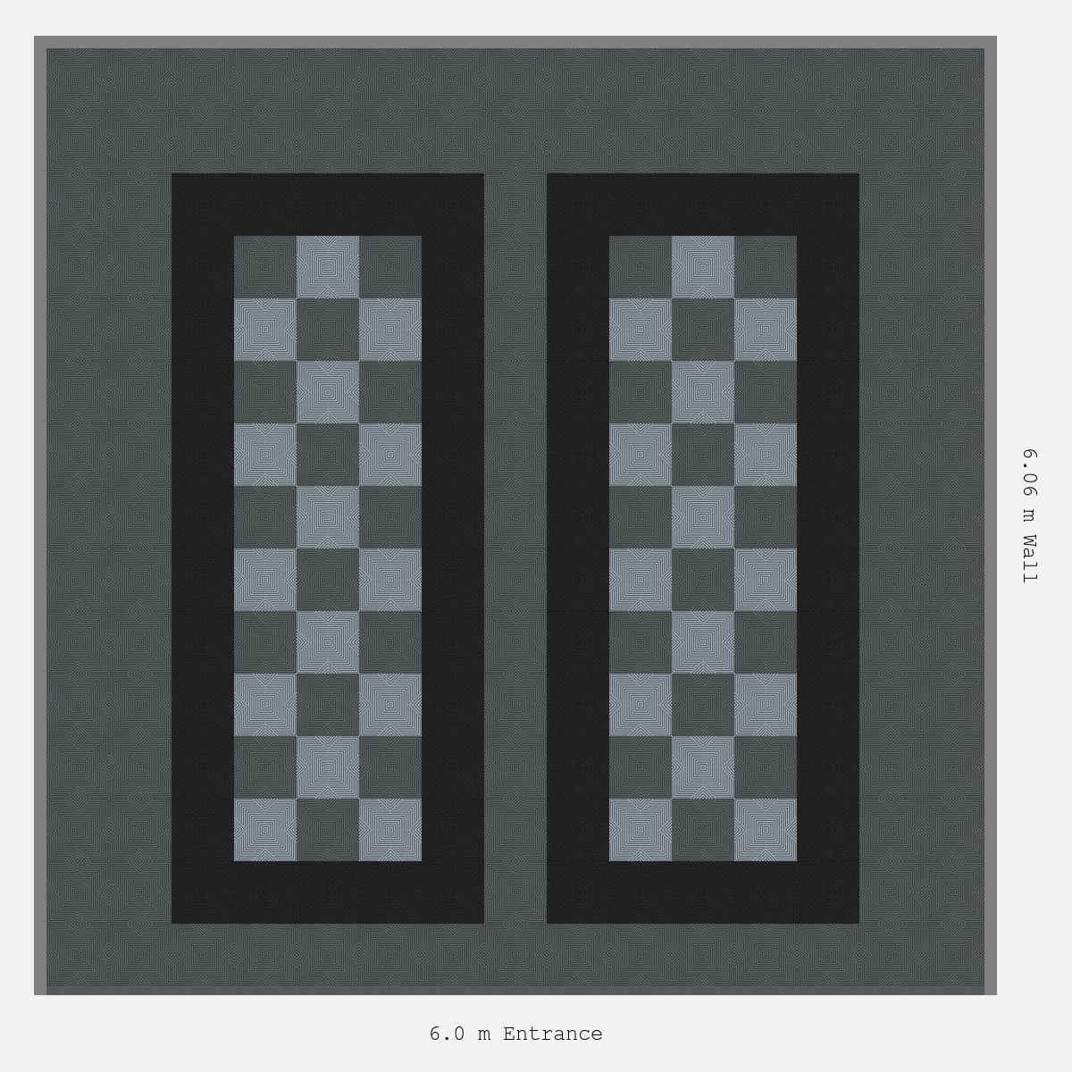 ULTRACORE Parking Bay Chequer Infill Design Base: Space Grey - Outline: Jet Black - Infill: Space Grey - Silver Grey