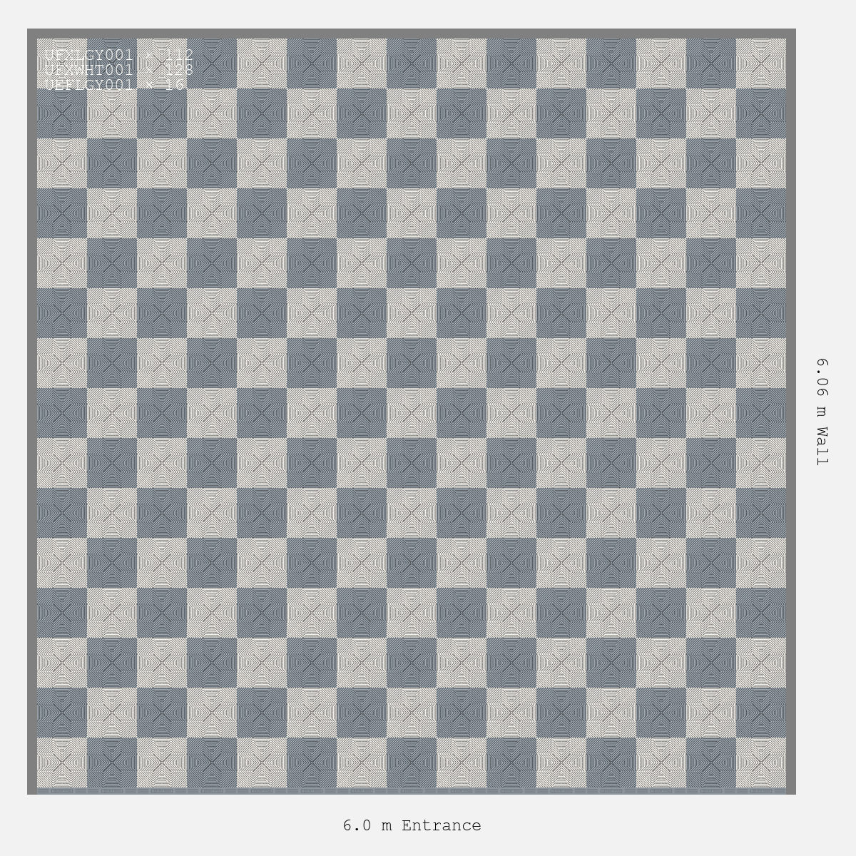 ULTRAFLUX Chequer Design Silver Grey Neutral Alpine White
