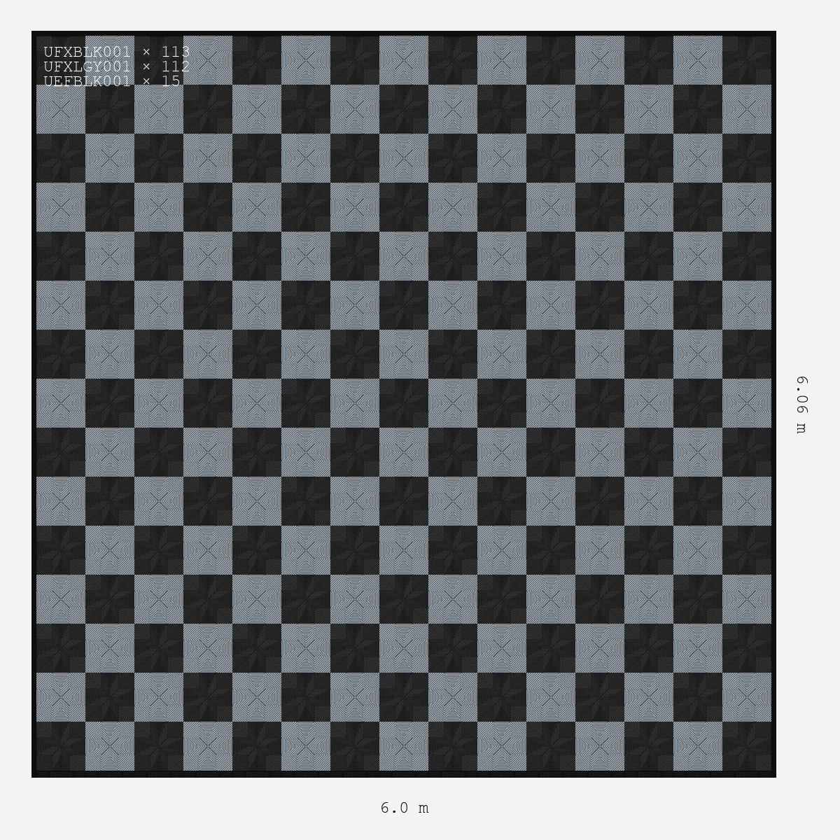 ULTRAFLUX Chequer Design Jet Black Neutral Silver Grey