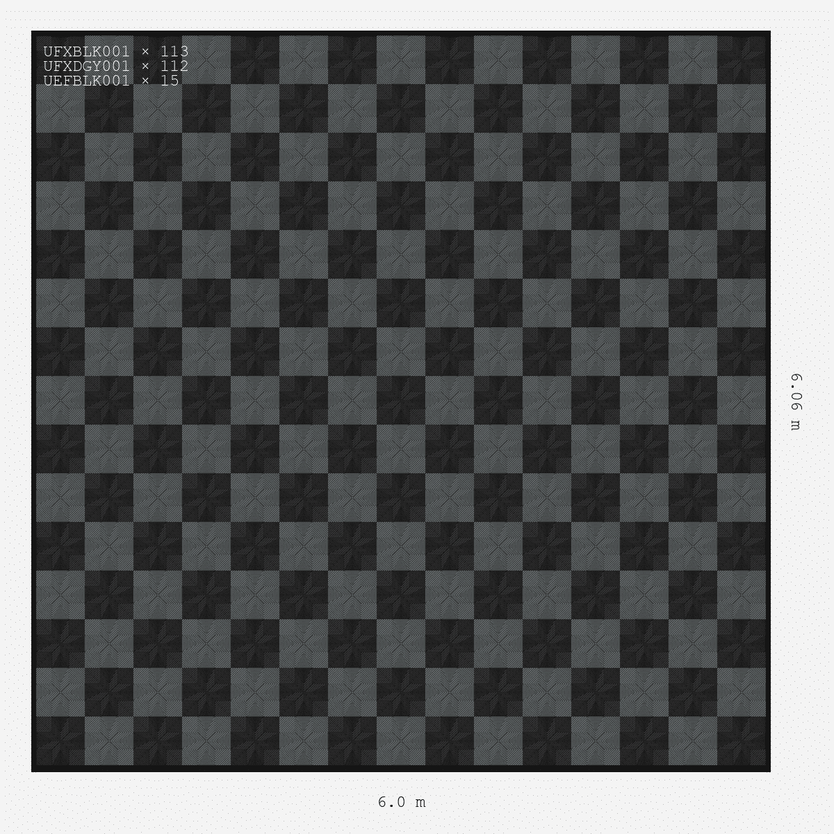 ULTRAFLUX Chequer Design Jet Black Neutral Space Grey