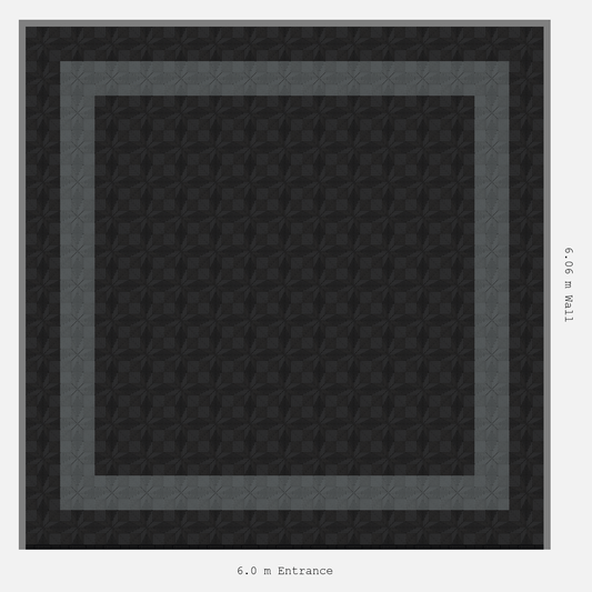 ULTRAFLUX Double Border Plain Infill Design Outer/Infill: Jet Black - Inner: Space Grey