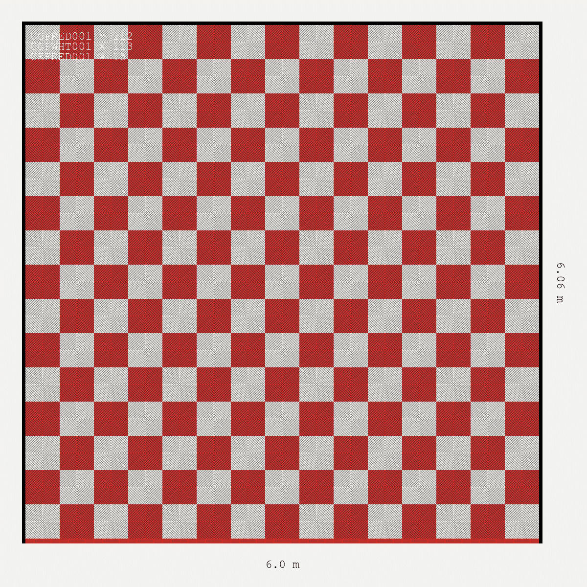 ULTRAGRID Chequer Design Alpine White Accent Rosso Red