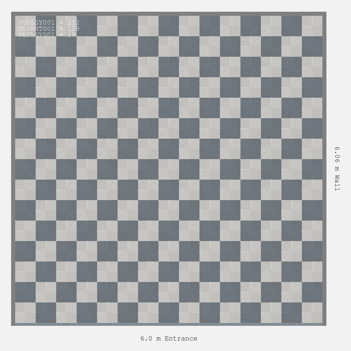 ULTRAGRID Chequer Design Silver Grey Neutral Alpine White