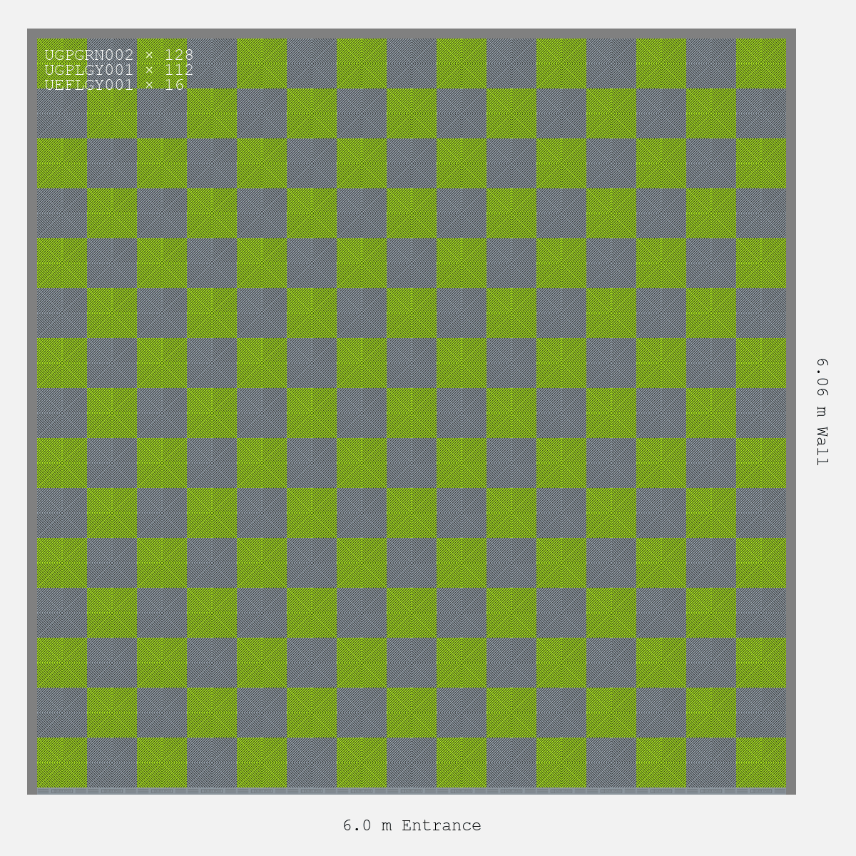 ULTRAGRID Chequer Design Silver Grey Accent Electric Green