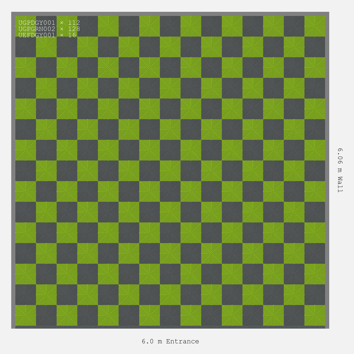 ULTRAGRID Chequer Design Space Grey Accent Electric Green