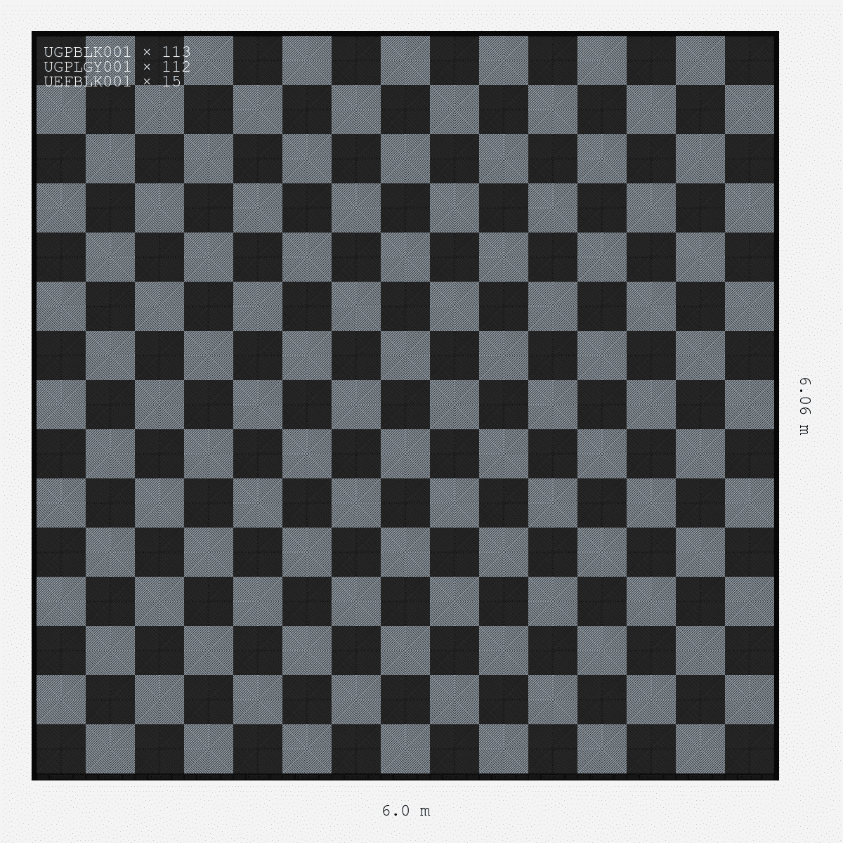 ULTRAGRID Chequer Design Jet Black Neutral Silver Grey
