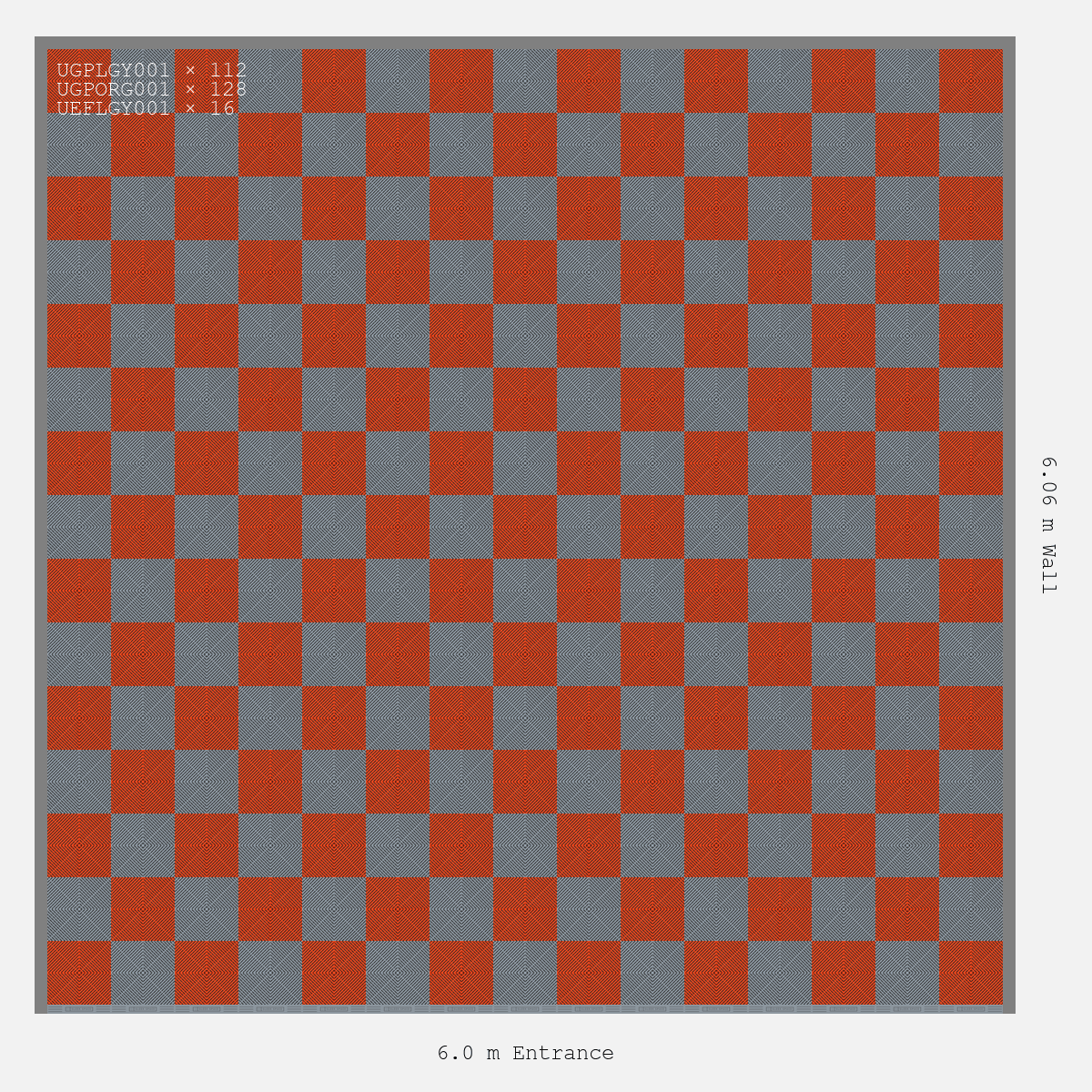 ULTRAGRID Chequer Design Silver Grey Accent Lava Orange