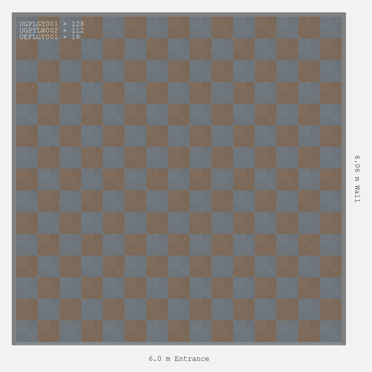 ULTRAGRID Chequer Design Silver Grey Accent Stone Beige