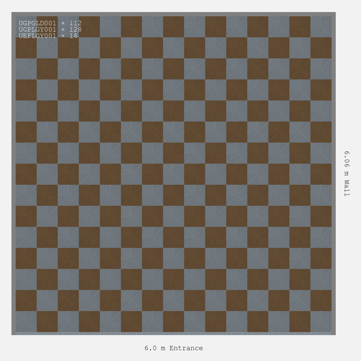 ULTRAGRID Chequer Design Silver Grey Accent Trophy Gold