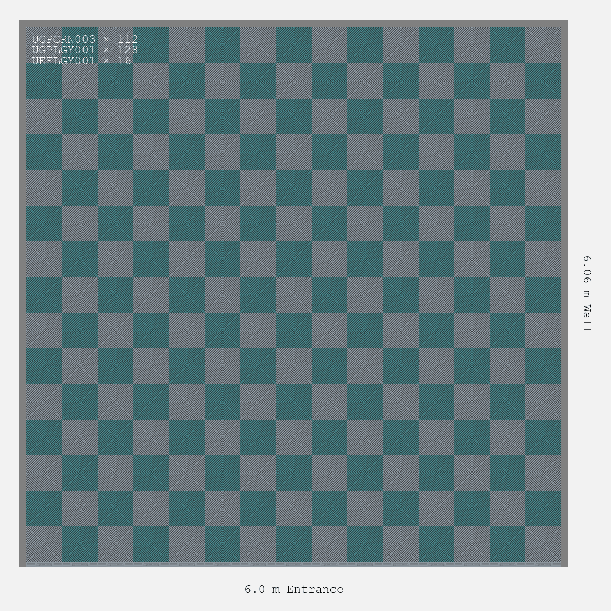 ULTRAGRID Chequer Design Silver Grey Accent Turbo Teal