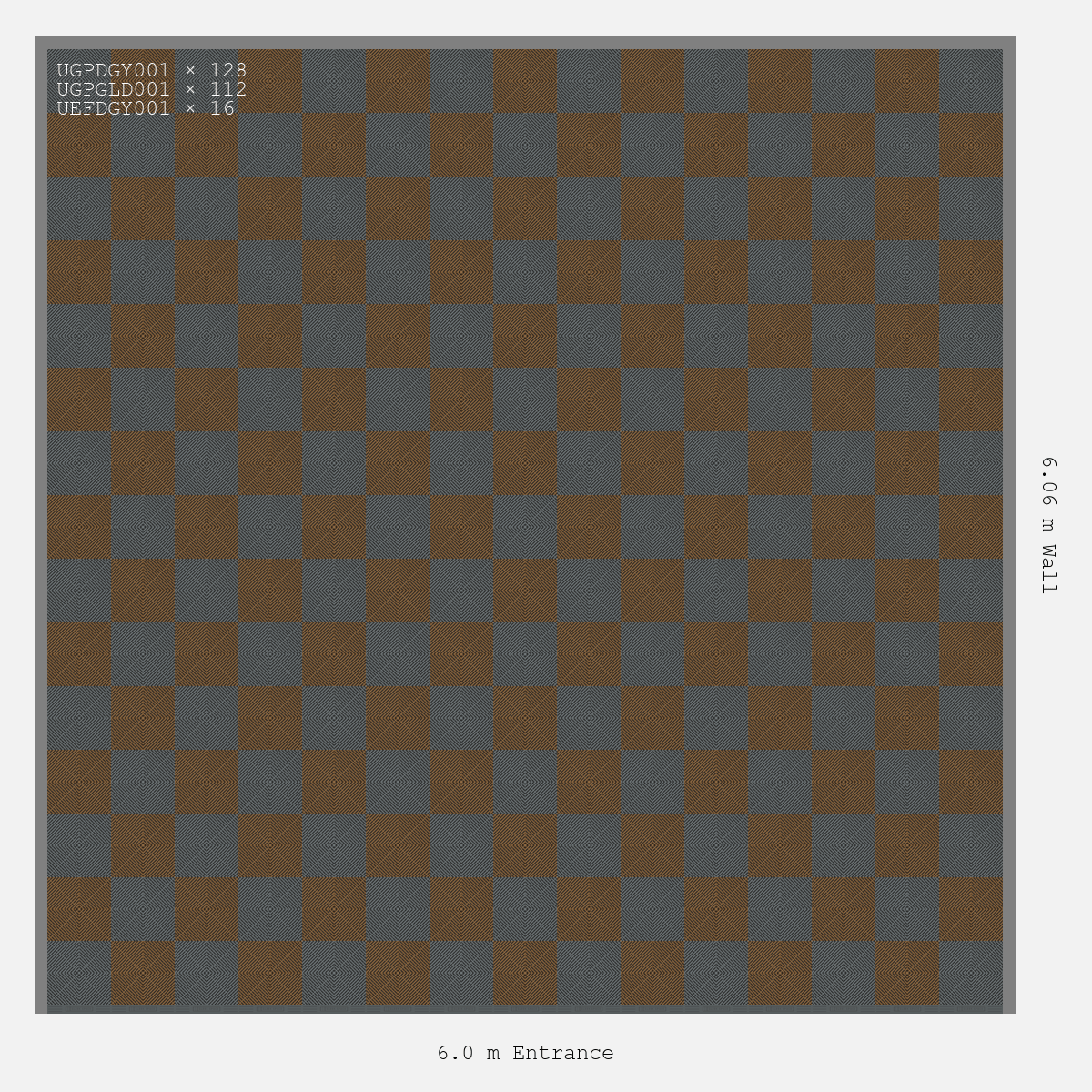 ULTRAGRID Chequer Design Space Grey Accent Trophy Gold