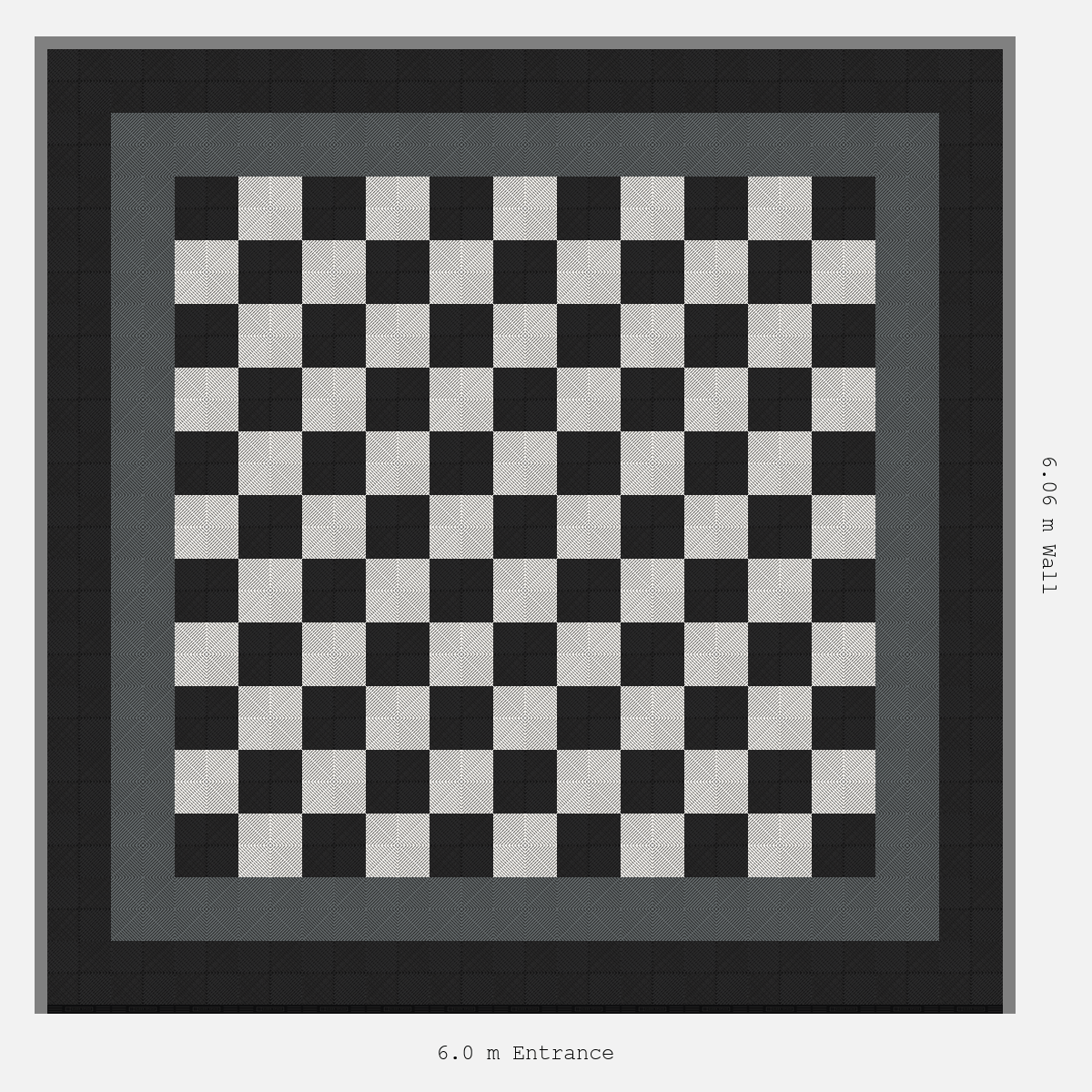 ULTRAGRID Double Border Chequer Infill Design Outer: Jet Black - Inner: Space Grey - Infill: Jet Black - Alpine White