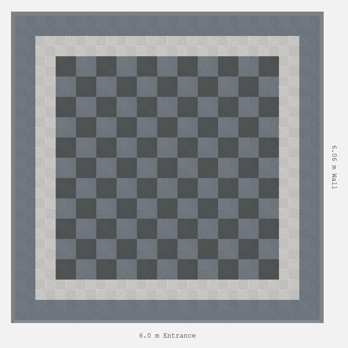 ULTRAGRID Double Border Chequer Infill Design Outer: Silver Grey - Inner: Alpine White - Infill: Space Grey - Silver Grey