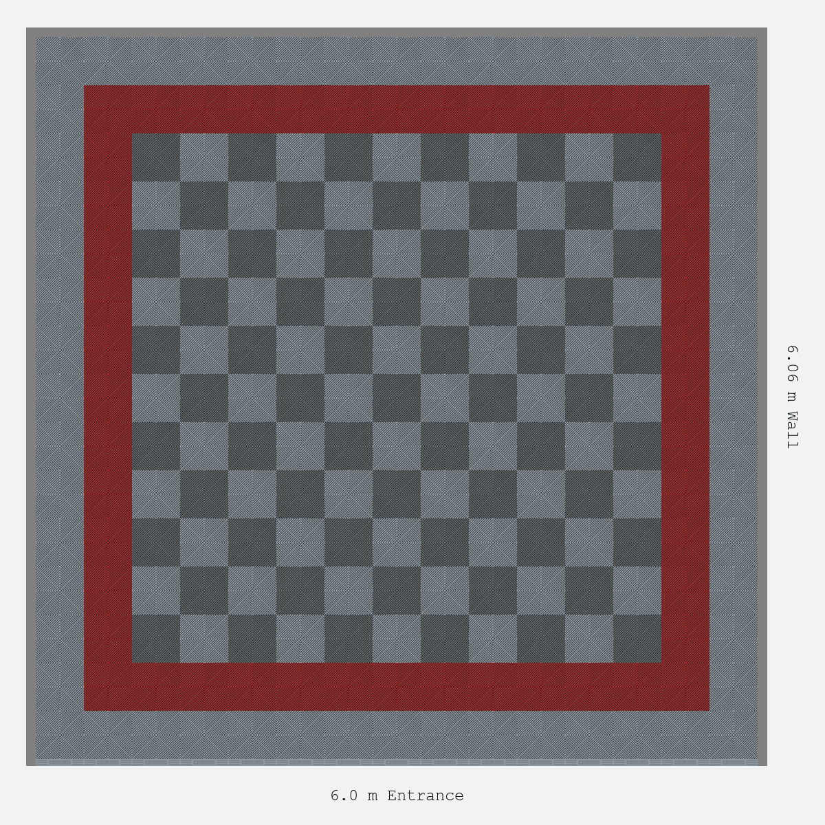 ULTRAGRID Double Border Chequer Infill Design Outer: Silver Grey - Inner: Crimson Red - Infill: Space Grey - Silver Grey