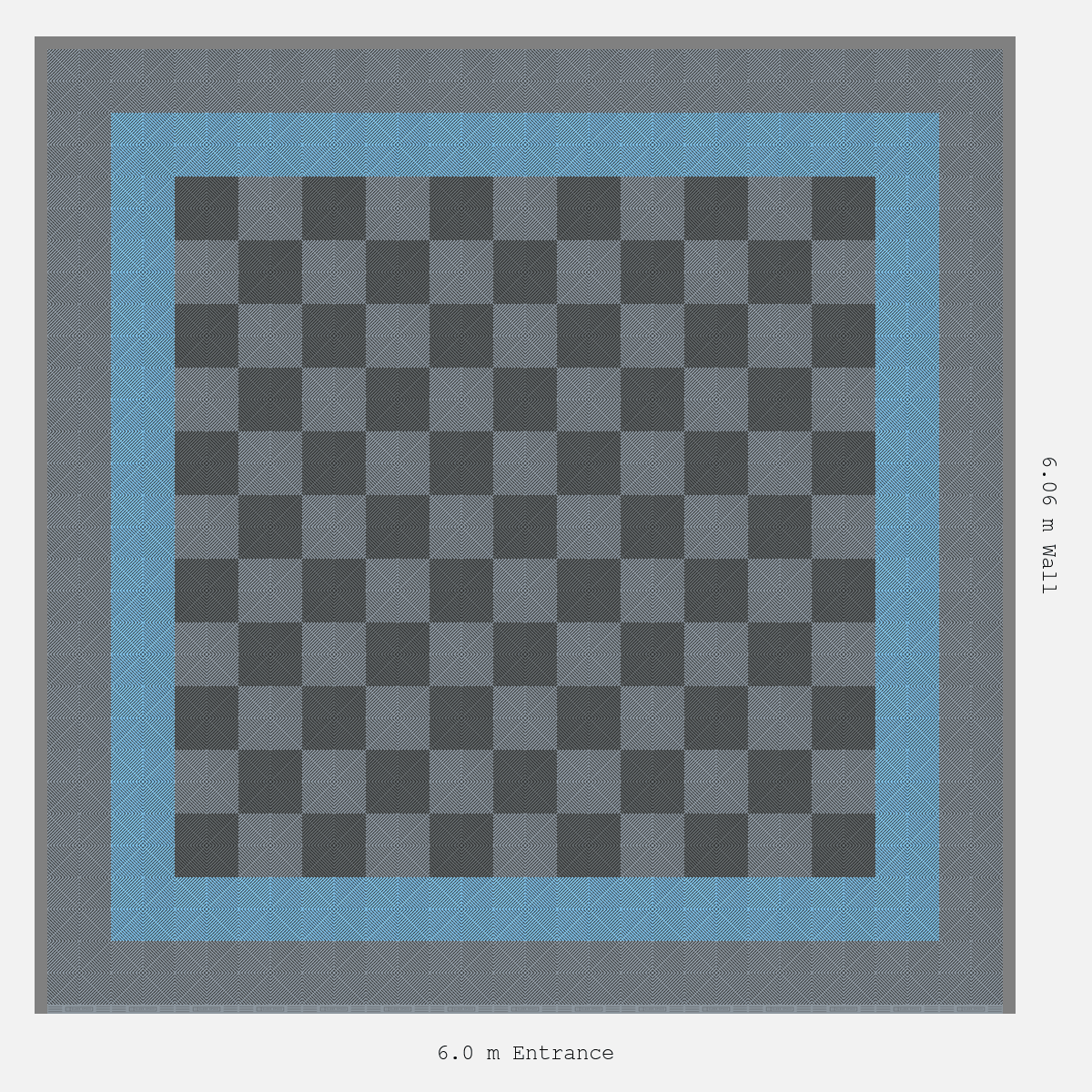 ULTRAGRID Double Border Chequer Infill Design Outer: Silver Grey - Inner: Gulf Blue - Infill: Space Grey - Silver Grey