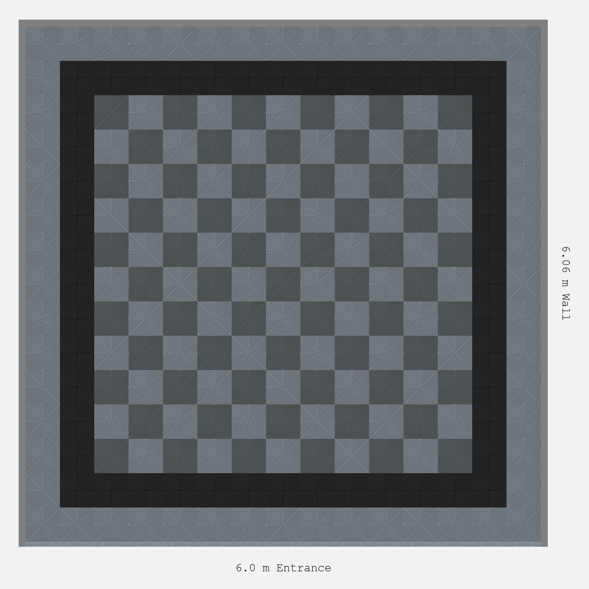 ULTRAGRID Double Border Chequer Infill Design Outer: Silver Grey - Inner: Jet Black - Infill: Space Grey - Silver Grey