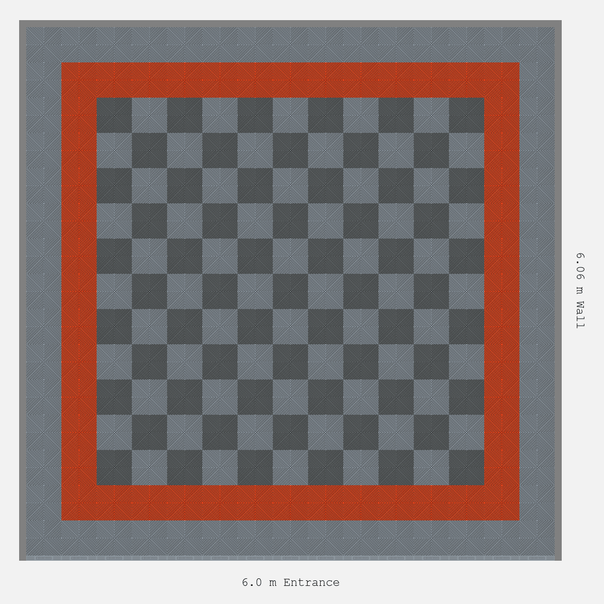 ULTRAGRID Double Border Chequer Infill Design Outer: Silver Grey - Inner: Lava Orange - Infill: Space Grey - Silver Grey