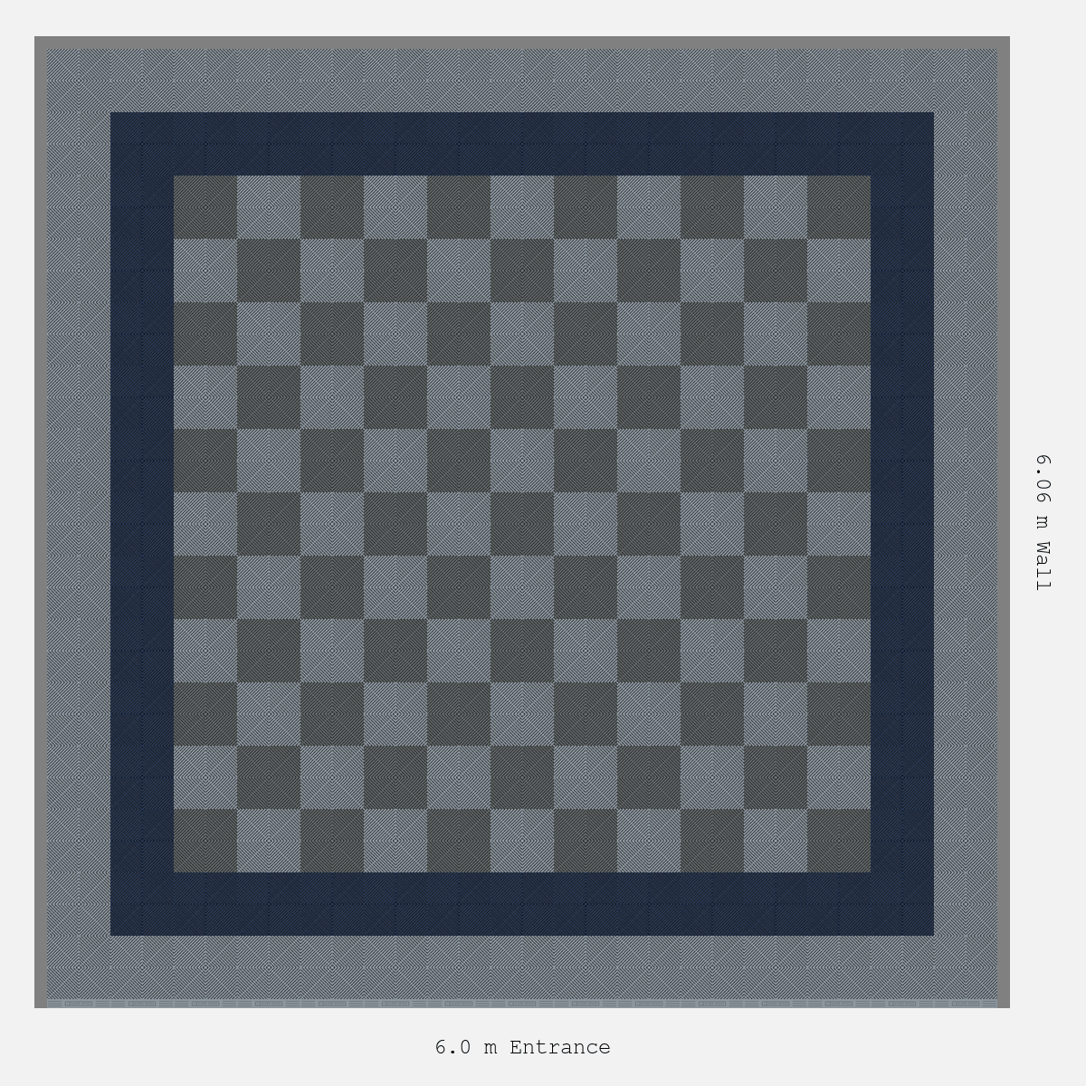 ULTRAGRID Double Border Chequer Infill Design Outer: Silver Grey - Inner: Night Blue - Infill: Space Grey - Silver Grey