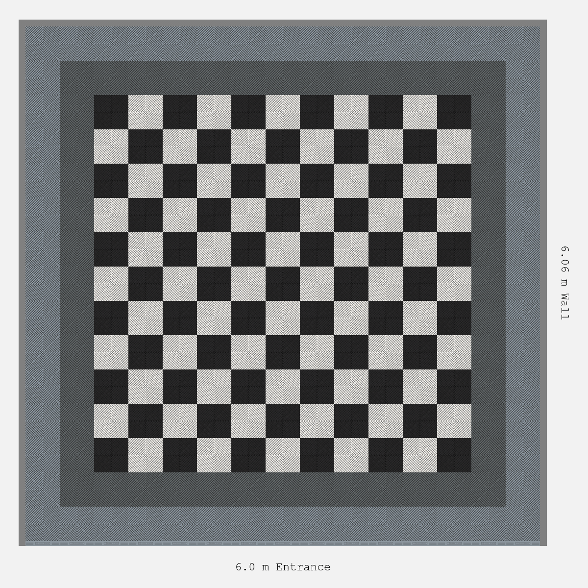 ULTRAGRID Double Border Chequer Infill Design Outer: Silver Grey - Inner: Space Grey - Infill: Jet Black - Alpine White
