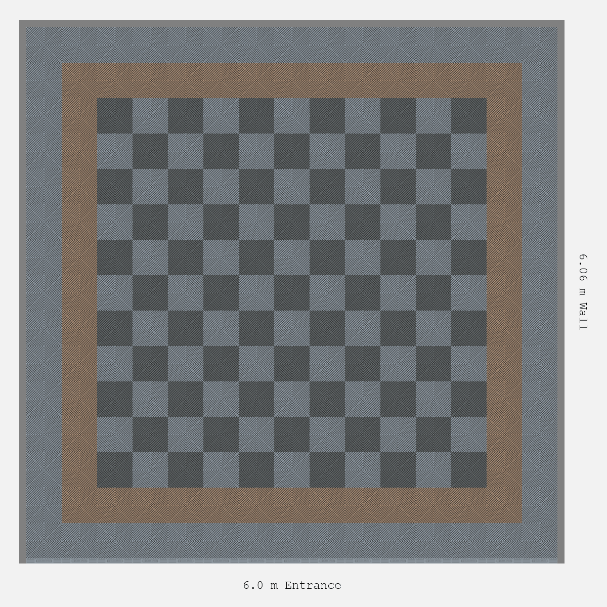 ULTRAGRID Double Border Chequer Infill Design Outer: Silver Grey - Inner: Stone Beige - Infill: Space Grey - Silver Grey