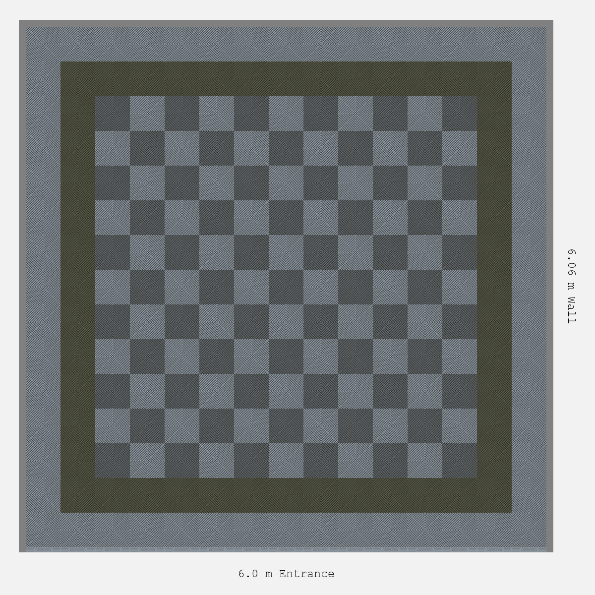 ULTRAGRID Double Border Chequer Infill Design Outer: Silver Grey - Inner: Tactical Olive - Infill: Space Grey - Silver Grey