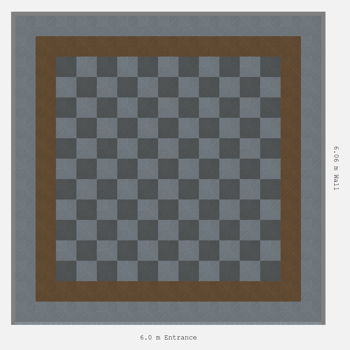ULTRAGRID Double Border Chequer Infill Design Outer: Silver Grey - Inner: Trophy Gold - Infill: Space Grey - Silver Grey