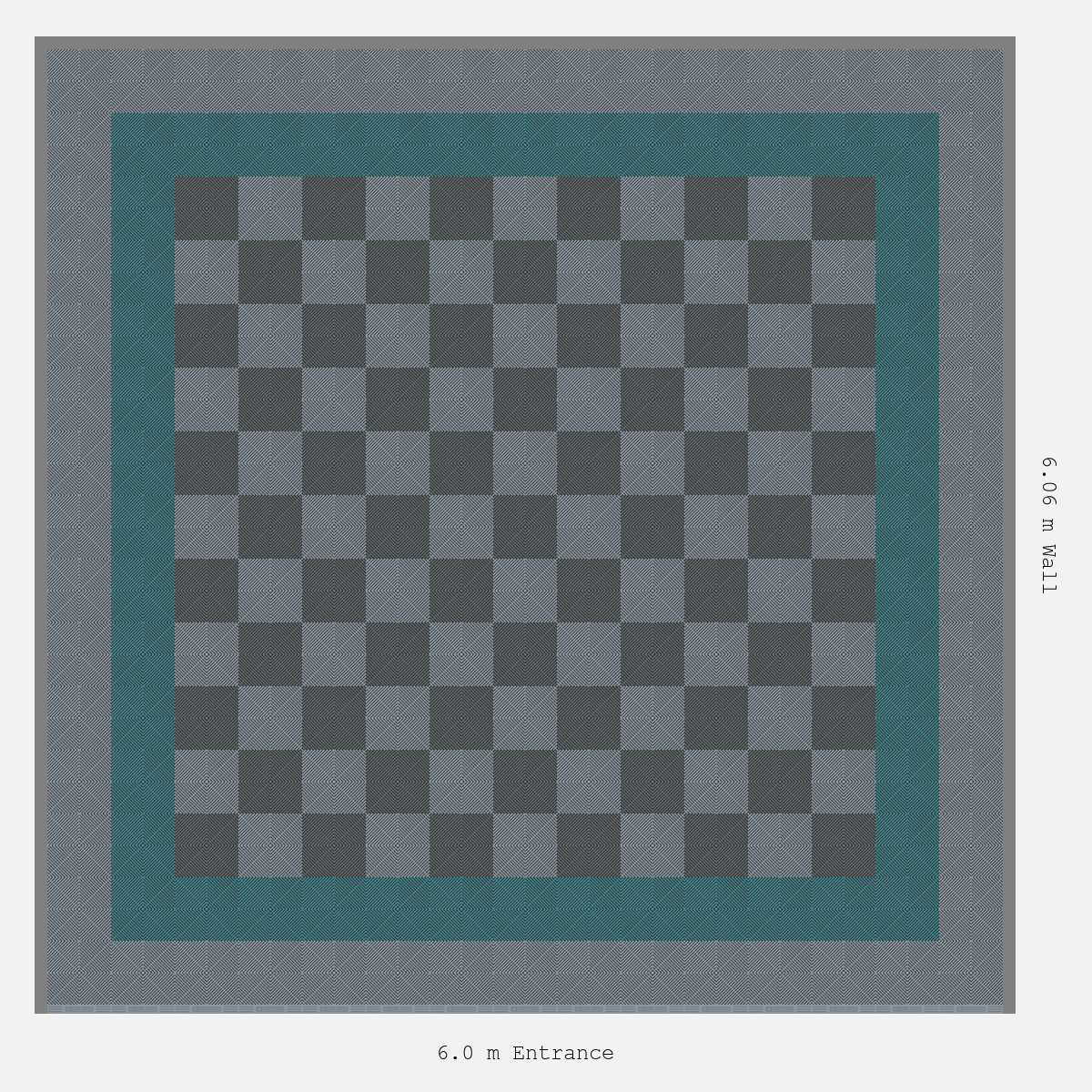 ULTRAGRID Double Border Chequer Infill Design Outer: Silver Grey - Inner: Turbo Teal - Infill: Space Grey - Silver Grey