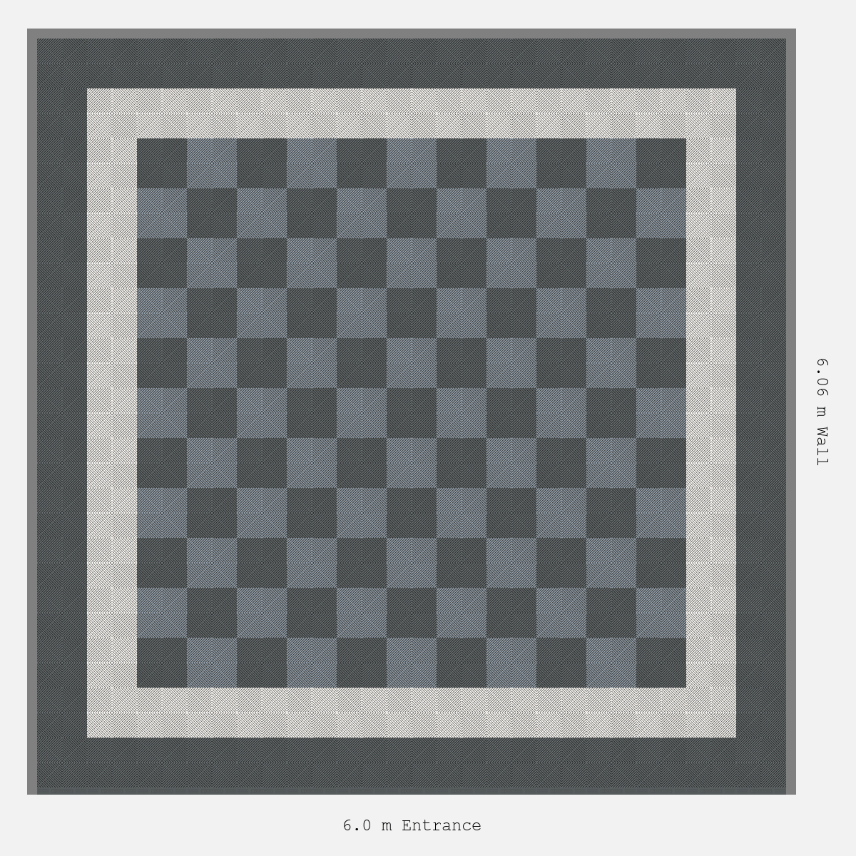 ULTRAGRID Double Border Chequer Infill Design Outer: Space Grey - Inner: Alpine White - Infill: Space Grey - Silver Grey