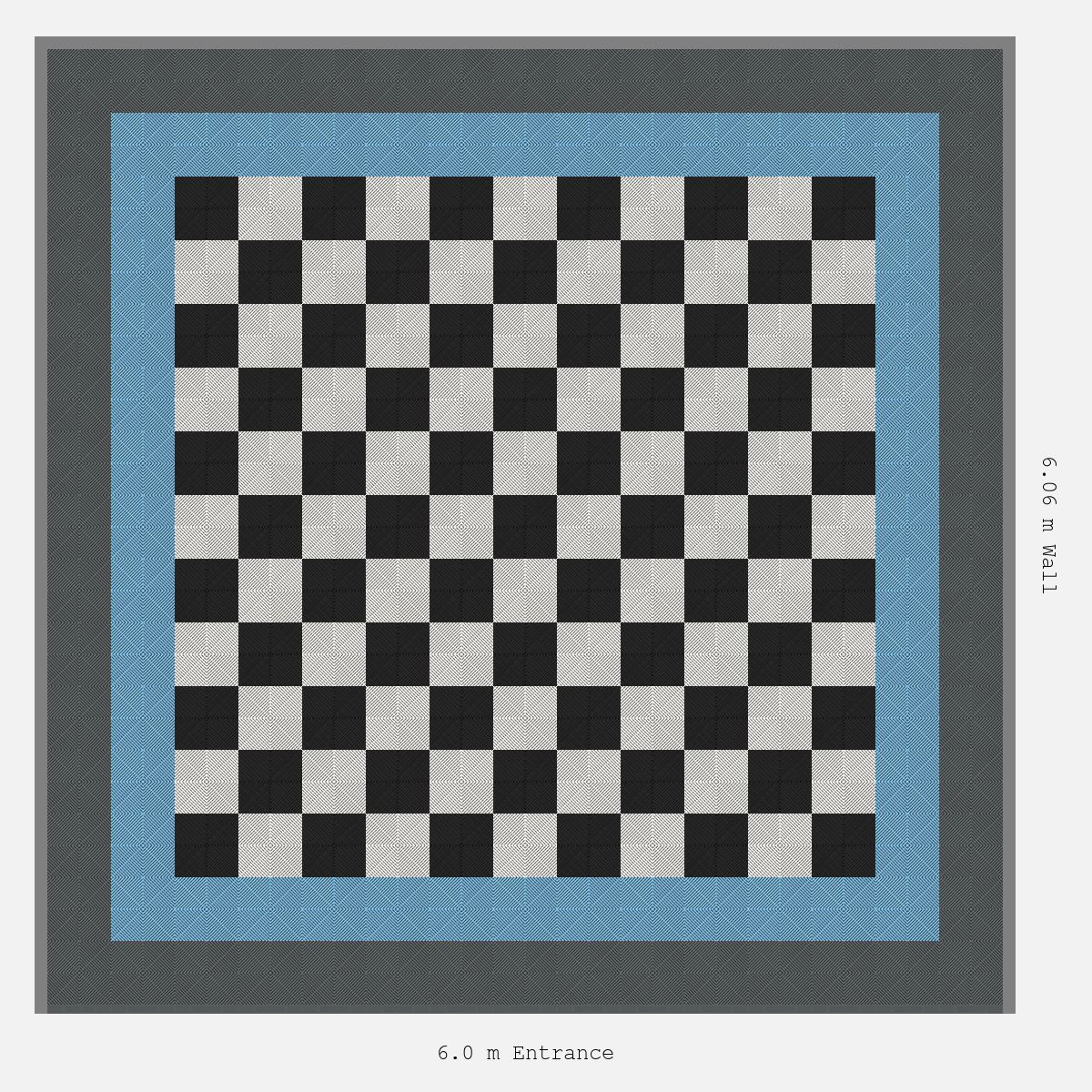 ULTRAGRID Double Border Chequer Infill Design Outer: Space Grey - Inner: Gulf Blue - Infill: Jet Black - Alpine White
