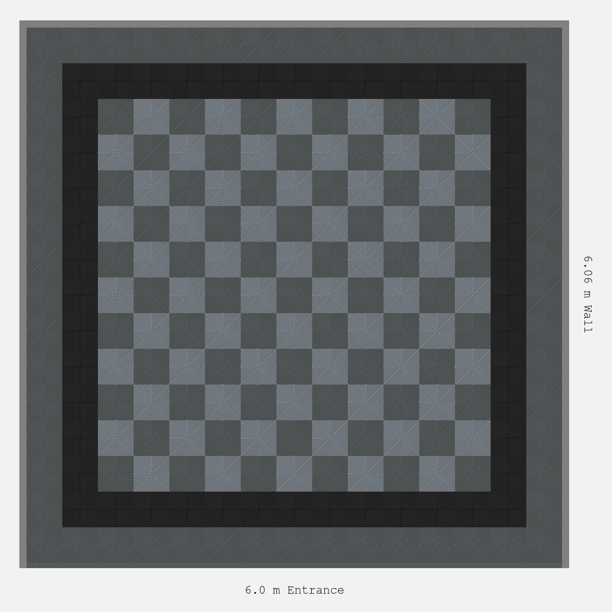 ULTRAGRID Double Border Chequer Infill Design Outer: Space Grey - Inner: Jet Black - Infill: Space Grey - Silver Grey