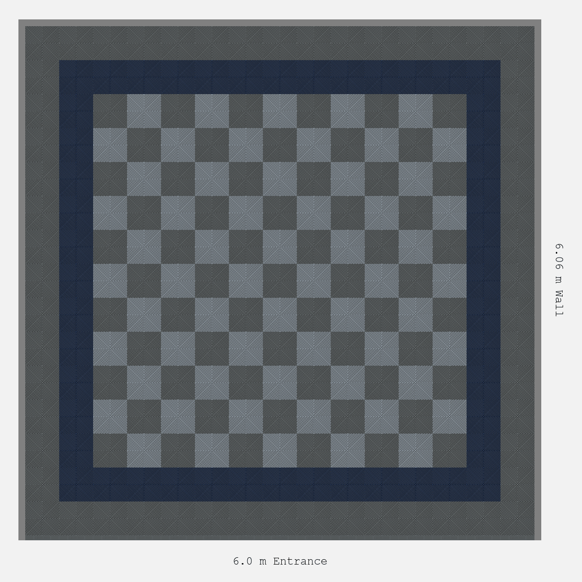 ULTRAGRID Double Border Chequer Infill Design Outer: Space Grey - Inner: Night Blue - Infill: Space Grey - Silver Grey