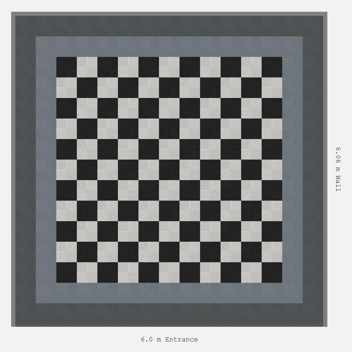ULTRAGRID Double Border Chequer Infill Design Outer: Space Grey - Inner: Silver Grey - Infill: Jet Black - Alpine White