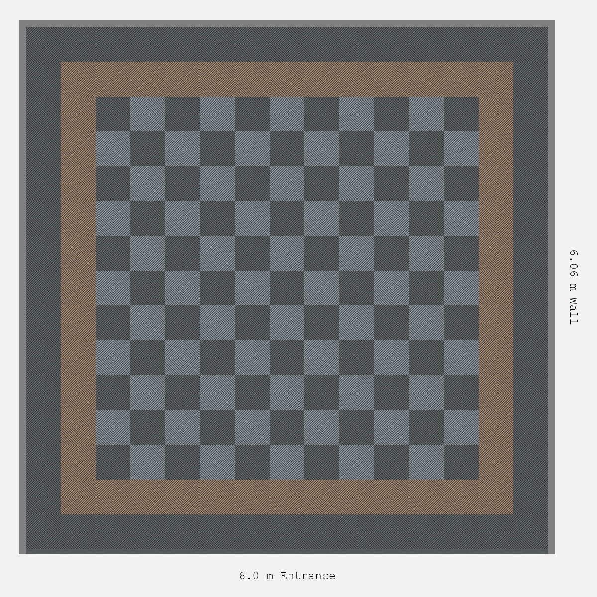ULTRAGRID Double Border Chequer Infill Design Outer: Space Grey - Inner: Stone Beige - Infill: Space Grey - Silver Grey
