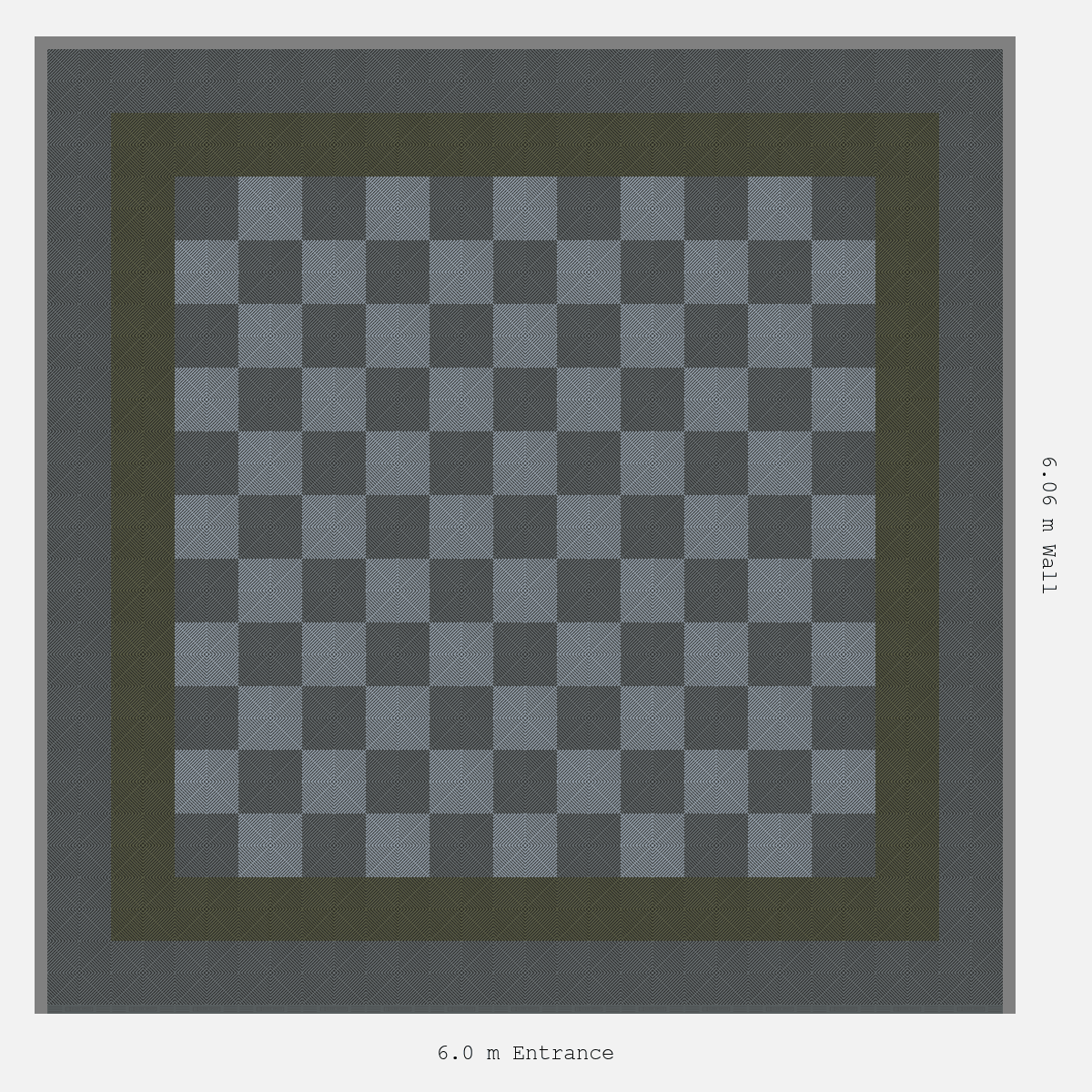 ULTRAGRID Double Border Chequer Infill Design Outer: Space Grey - Inner: Tactical Olive - Infill: Space Grey - Silver Grey