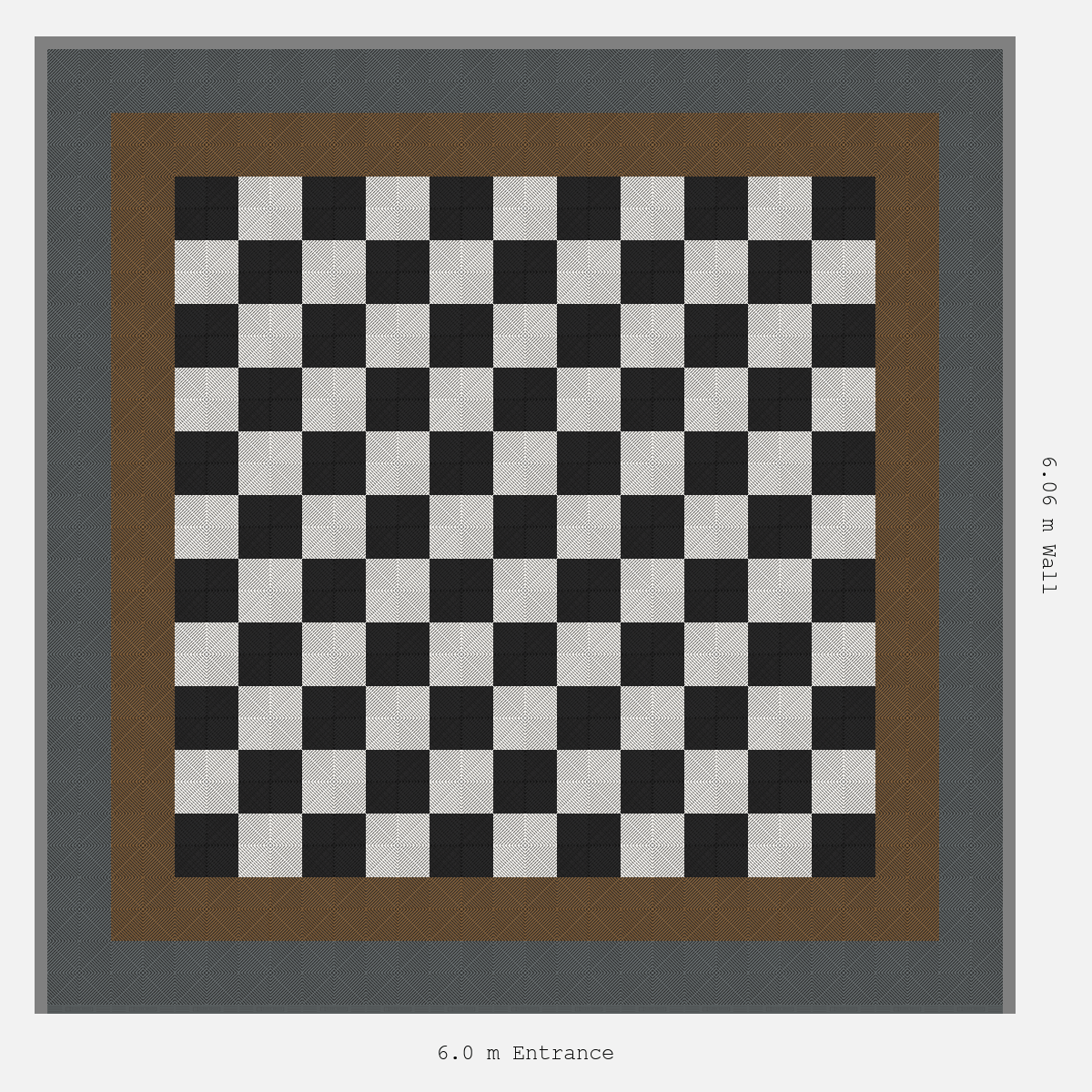 ULTRAGRID Double Border Chequer Infill Design Outer: Space Grey - Inner: Trophy Gold - Infill: Jet Black - Alpine White