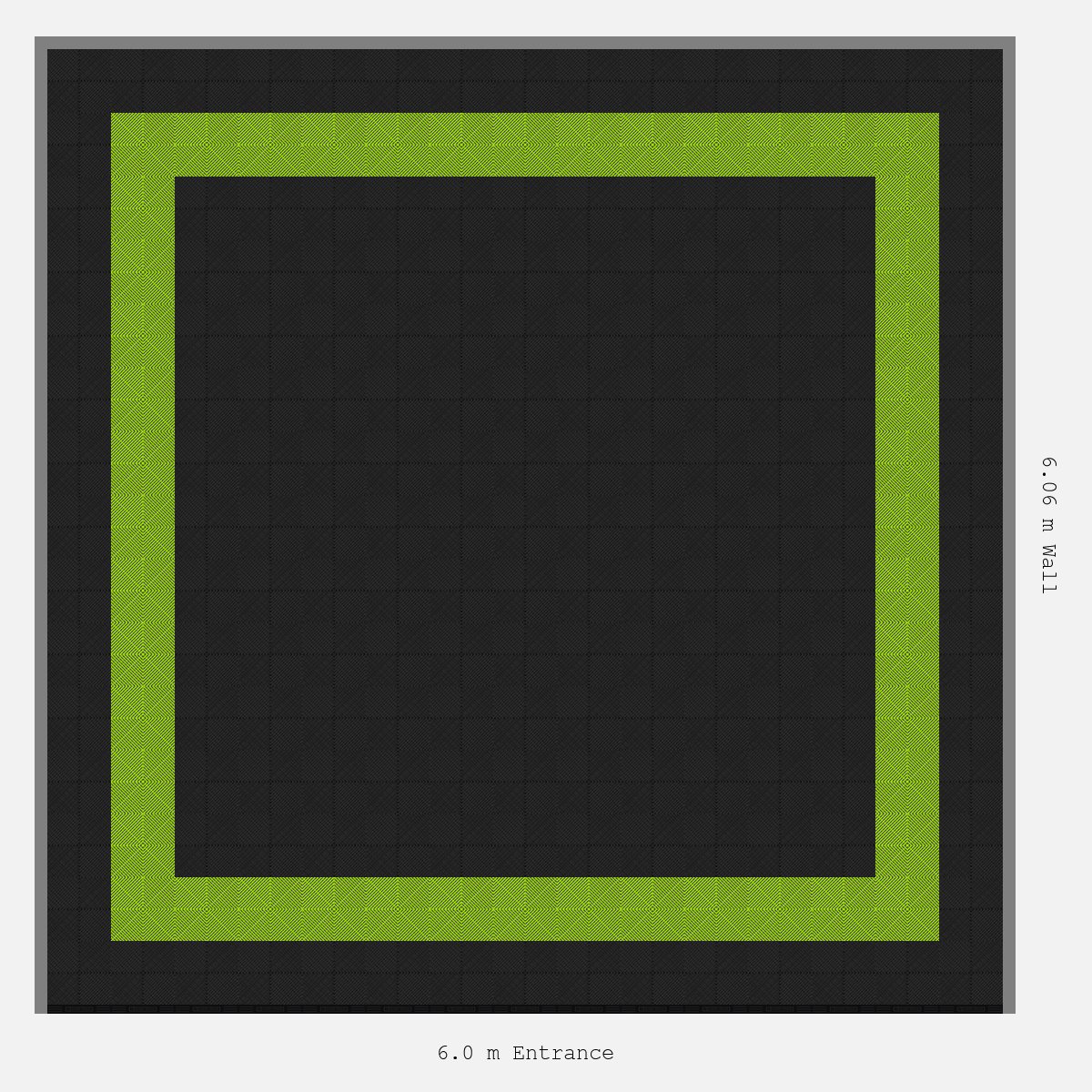 ULTRAGRID Double Border Plain Infill Design Outer/Infill: Jet Black - Inner: Electric Green