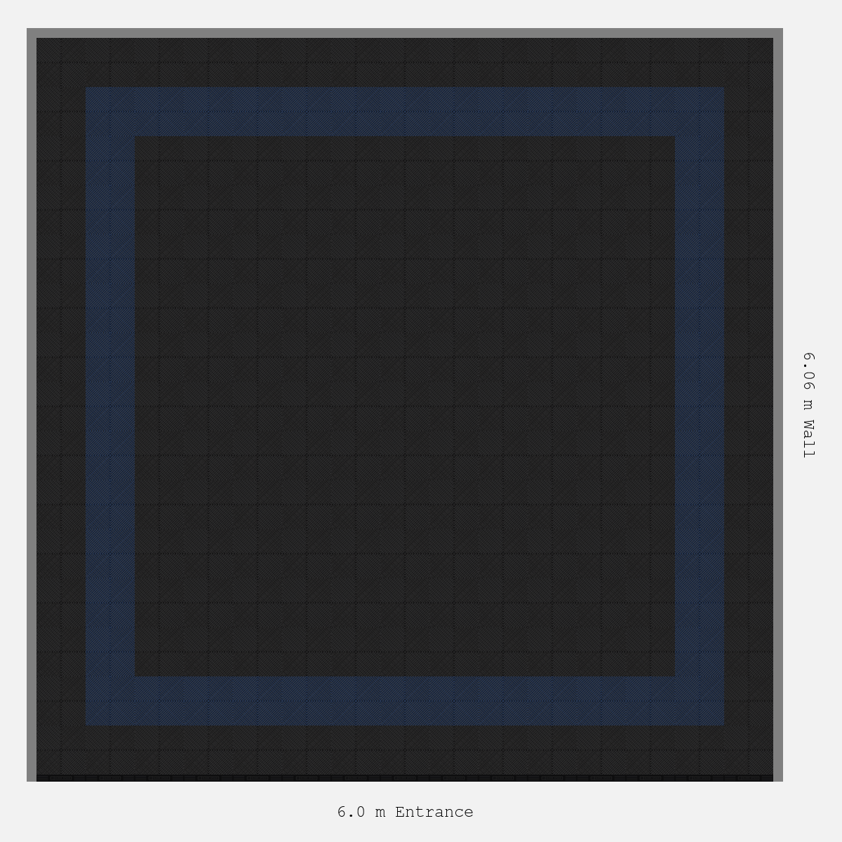 ULTRAGRID Double Border Plain Infill Design Outer/Infill: Jet Black - Inner: Night Blue