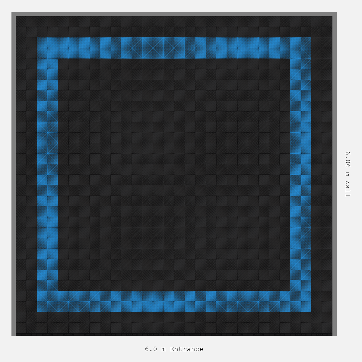 ULTRAGRID Double Border Plain Infill Design Outer/Infill: Jet Black - Inner: Riviera Blue