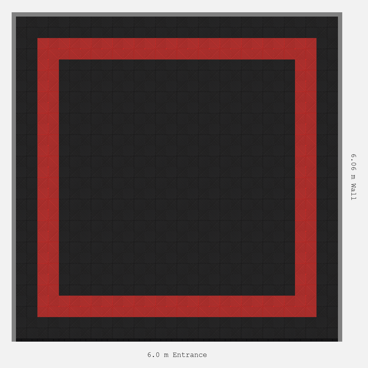 ULTRAGRID Double Border Plain Infill Design Outer/Infill: Jet Black - Inner: Rosso Red
