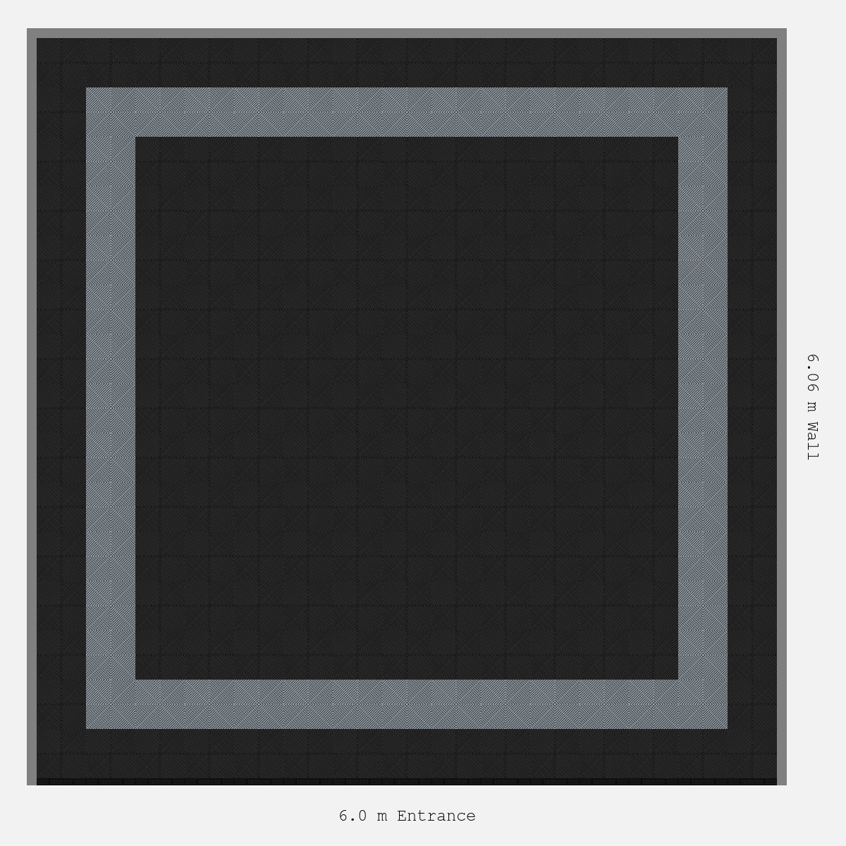 ULTRAGRID Double Border Plain Infill Design Outer/Infill: Jet Black - Inner: Silver Grey