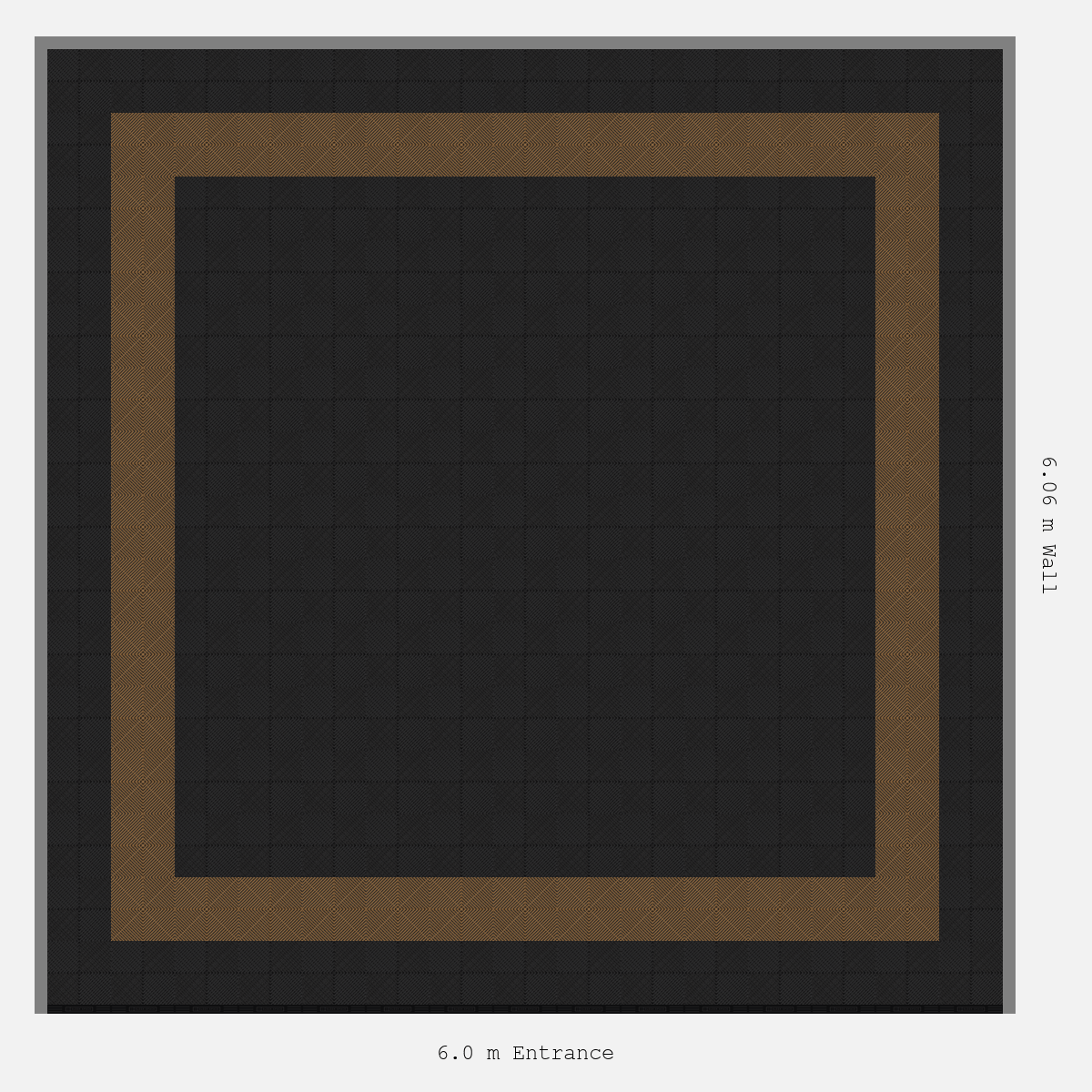 ULTRAGRID Double Border Plain Infill Design Outer/Infill: Jet Black - Inner: Trophy Gold