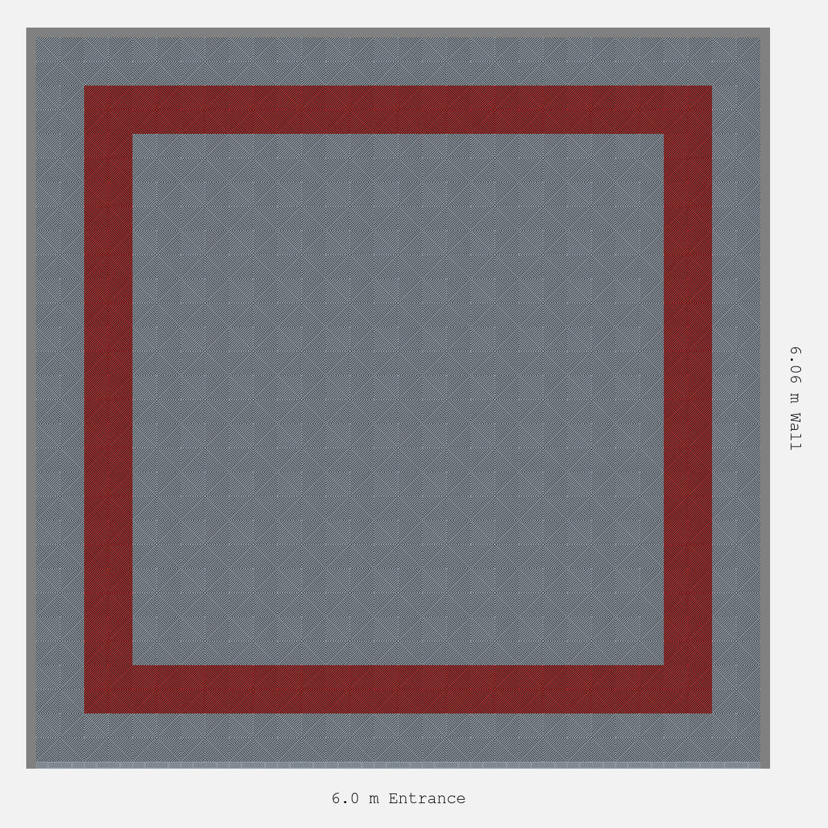 ULTRAGRID Double Border Plain Infill Design Outer/Infill: Silver Grey - Inner: Crimson Red