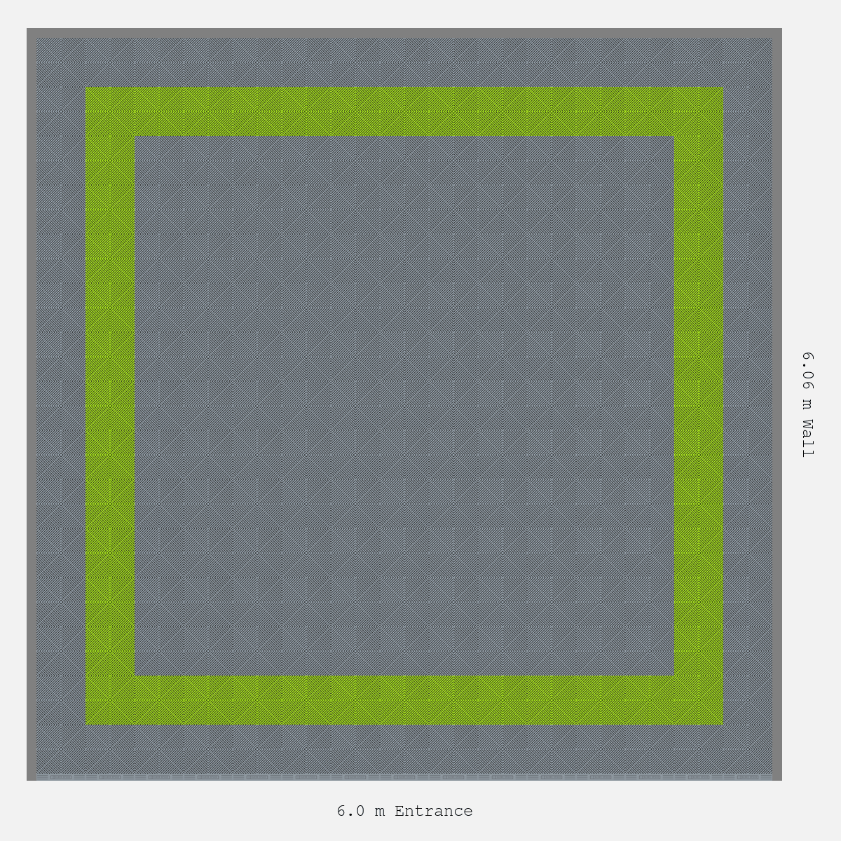 ULTRAGRID Double Border Plain Infill Design Outer/Infill: Silver Grey - Inner: Electric Green