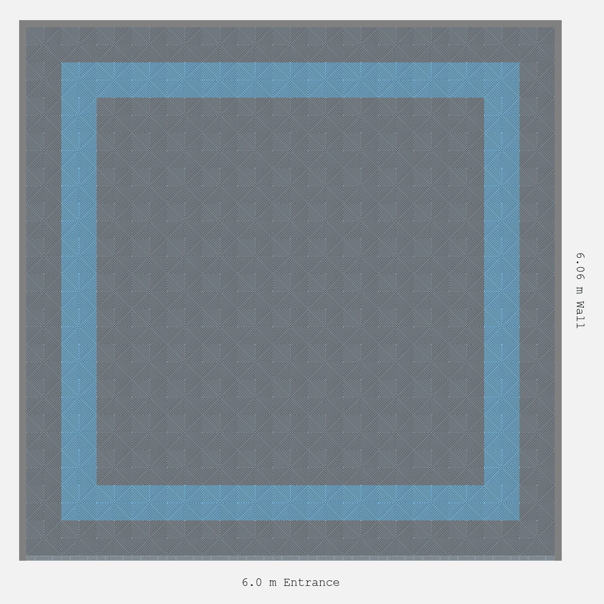 ULTRAGRID Double Border Plain Infill Design Outer/Infill: Silver Grey - Inner: Gulf Blue