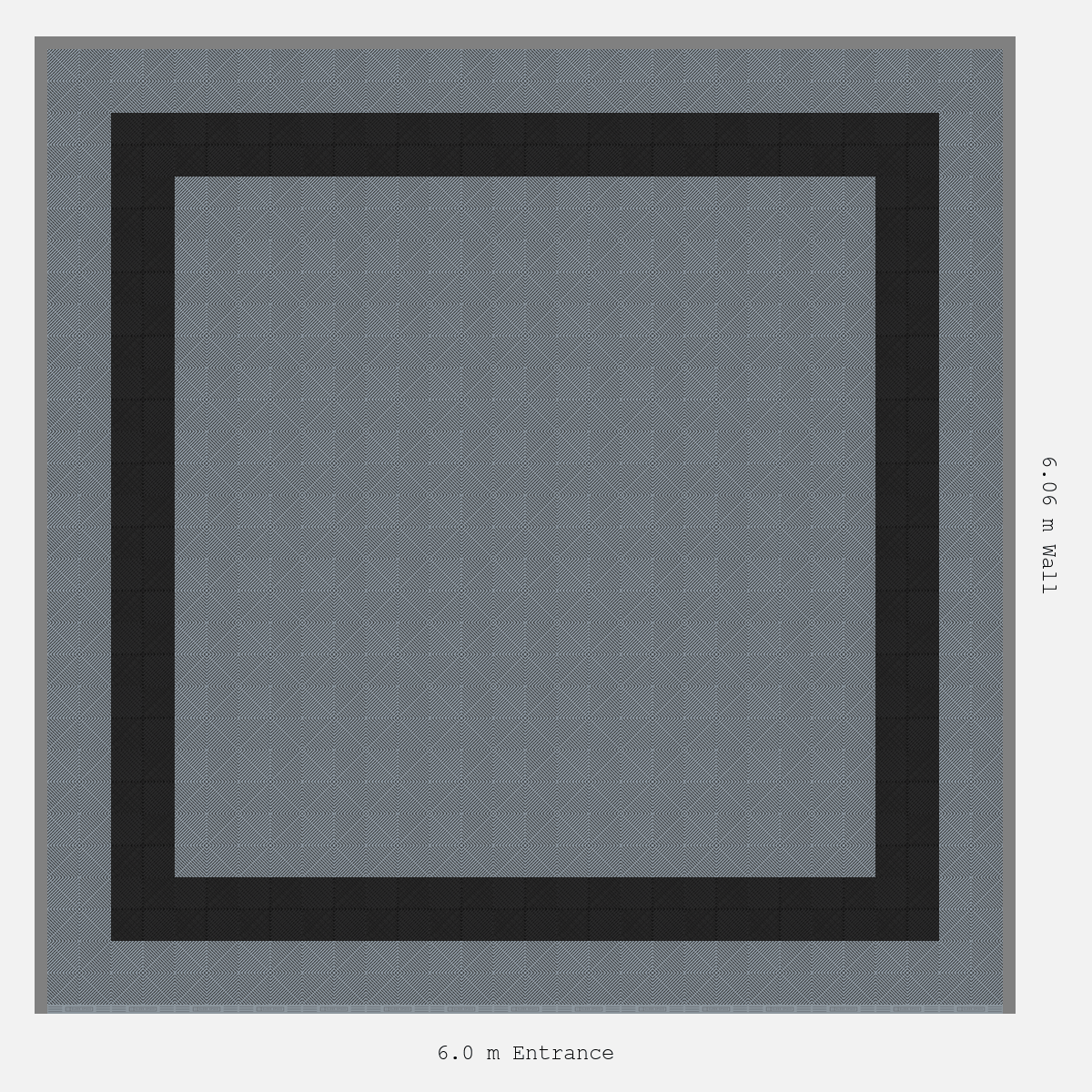 ULTRAGRID Double Border Plain Infill Design Outer/Infill: Silver Grey - Inner: Jet Black