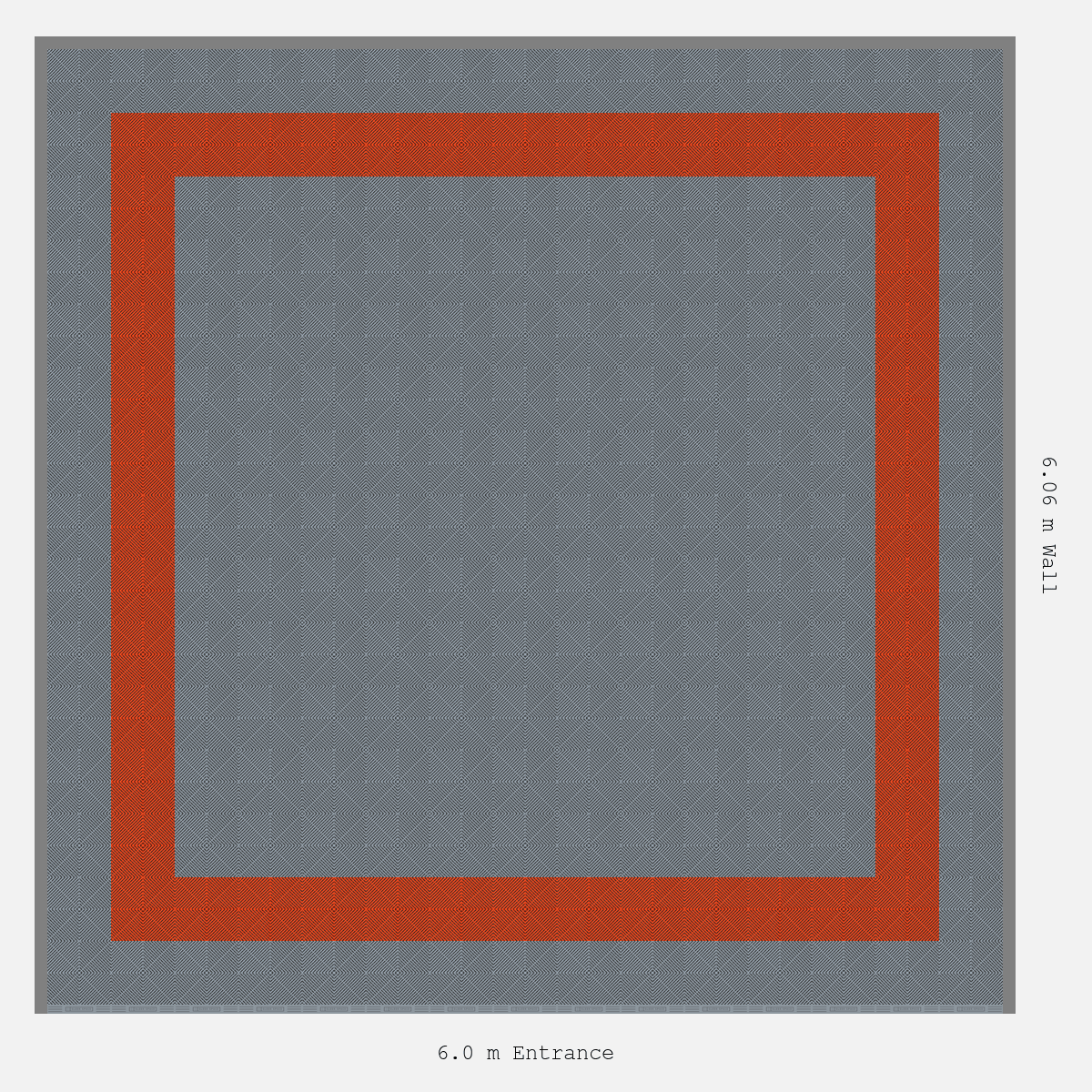 ULTRAGRID Double Border Plain Infill Design Outer/Infill: Silver Grey - Inner: Lava Orange
