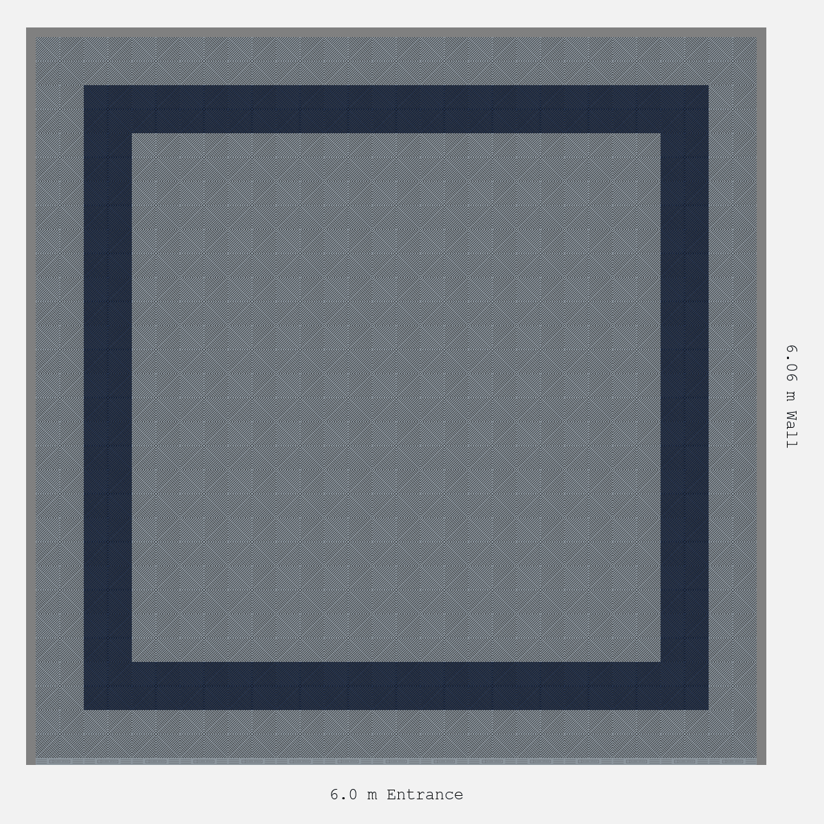 ULTRAGRID Double Border Plain Infill Design Outer/Infill: Silver Grey - Inner: Night Blue
