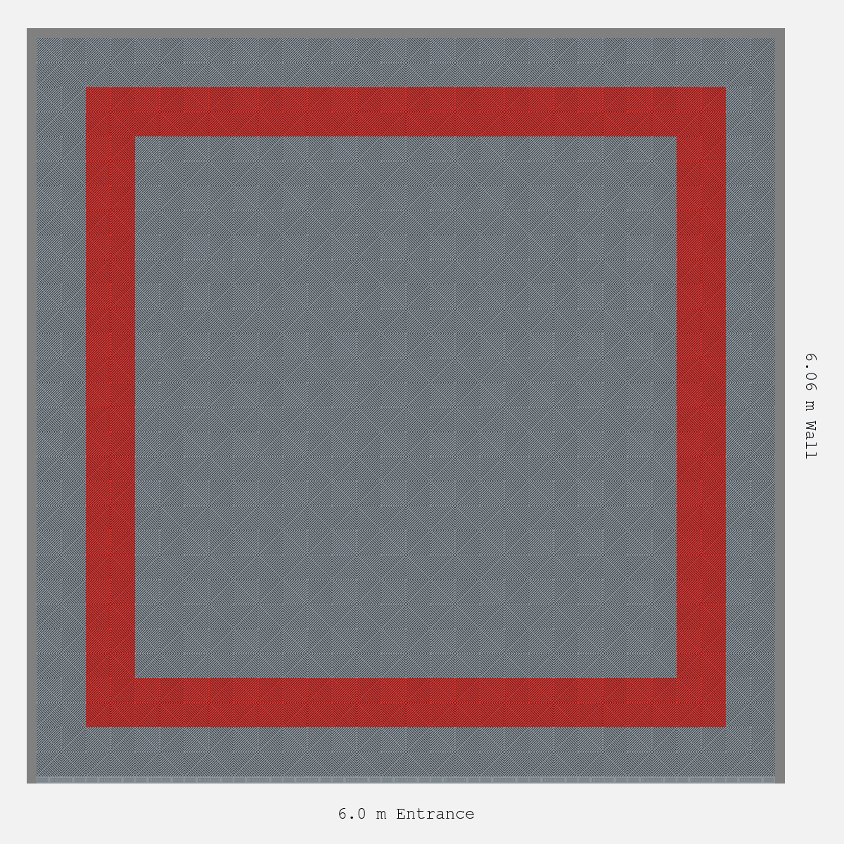 ULTRAGRID Double Border Plain Infill Design Outer/Infill: Silver Grey - Inner: Rosso Red