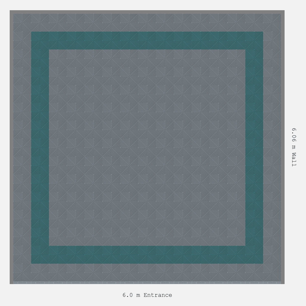 ULTRAGRID Double Border Plain Infill Design Outer/Infill: Silver Grey - Inner: Turbo Teal